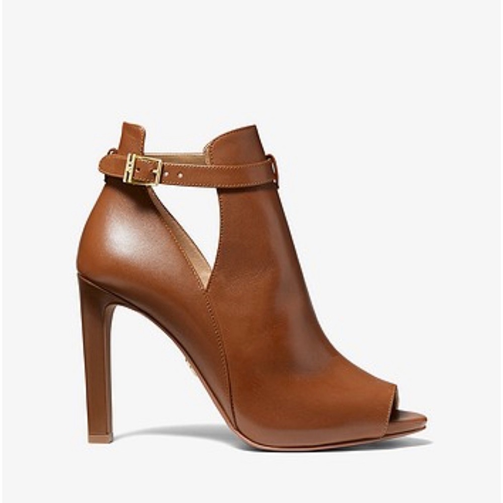 MICHAEL KORS Lawson Leather Open-Toe Ankle Boot✨brand new